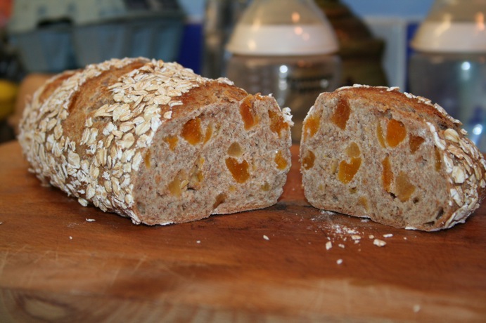 Apricot Oat Bread, Sliced