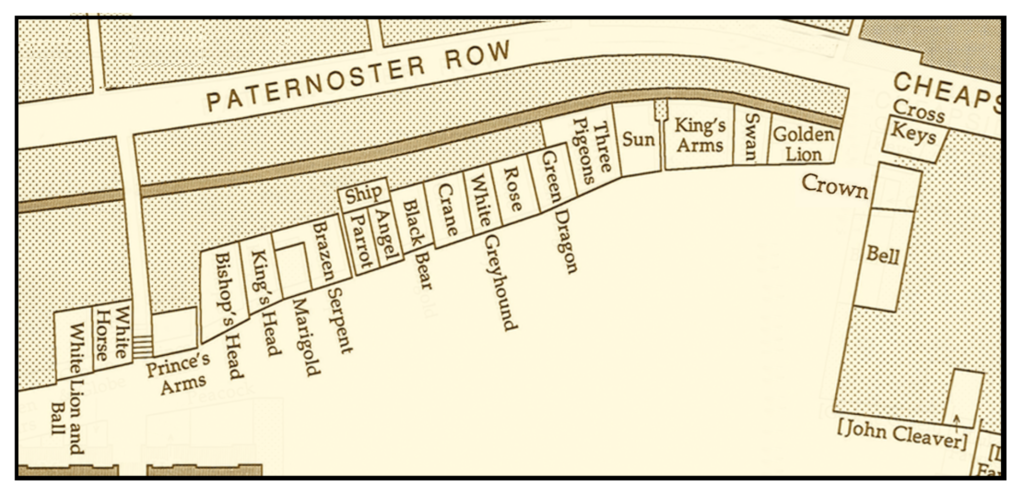 Map of Bookshops of Pauls Cross in 1640